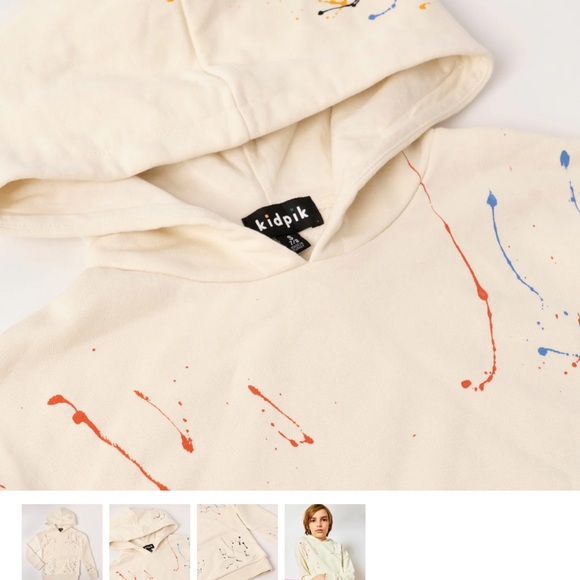 kidpik Cream Hoodie with Colorful Splashes - Picture 4 of 6